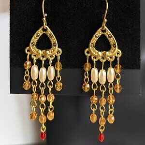 Gennaro Gold Tone Chandelier Earrings